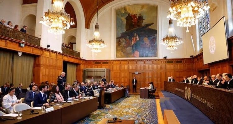 chamber at icj where nicaragua rules on a demand to order berlin to halt arms exports to israel in the hague netherlands april 30 2024 photo reuters